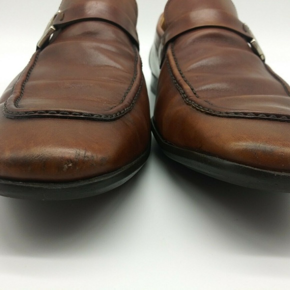 Magnanni Brown Horsebit Strap Apron Toe Loafer 9.5 - Picture 4 of 8